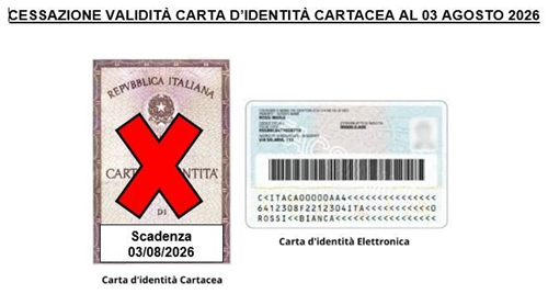 Avviso scadenza carte d'identità cartacee
